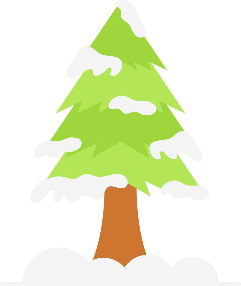 neve copertina Natale albero icona nel verde colore. vettore