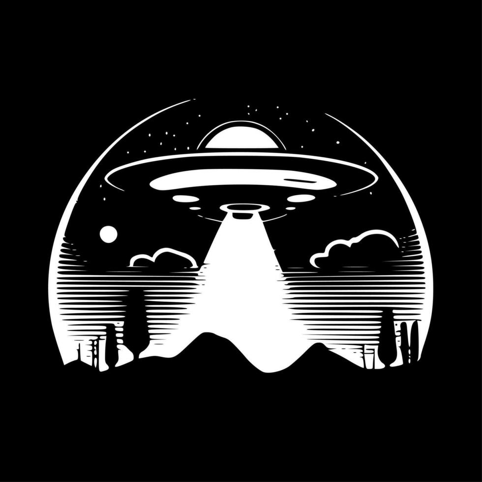 ufo - minimalista e piatto logo - vettore illustrazione