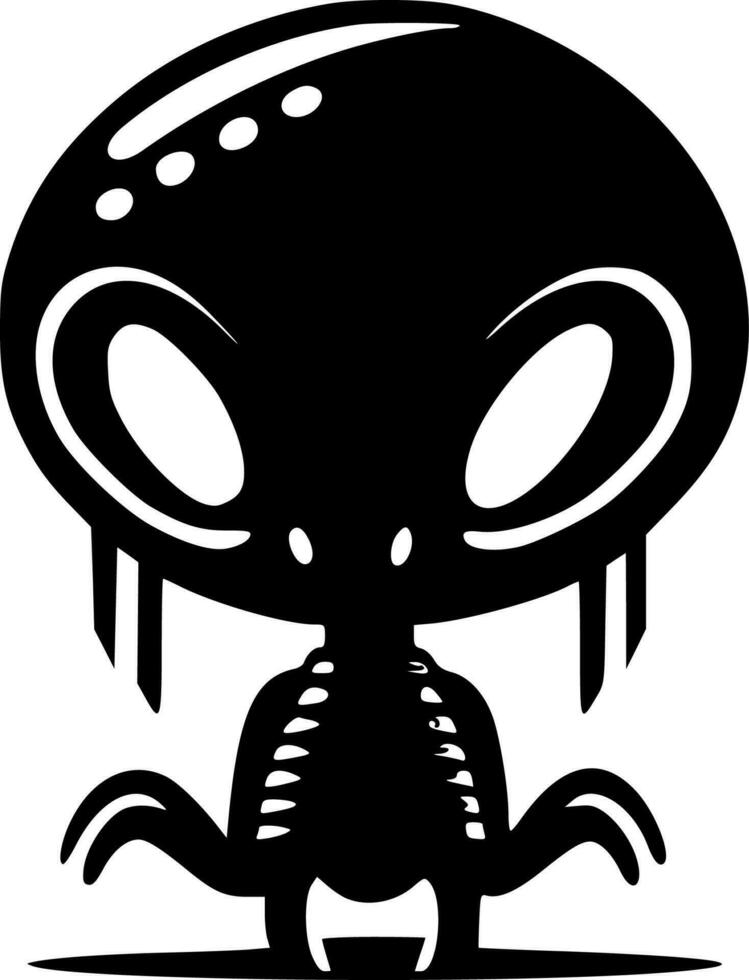 alieno, nero e bianca vettore illustrazione