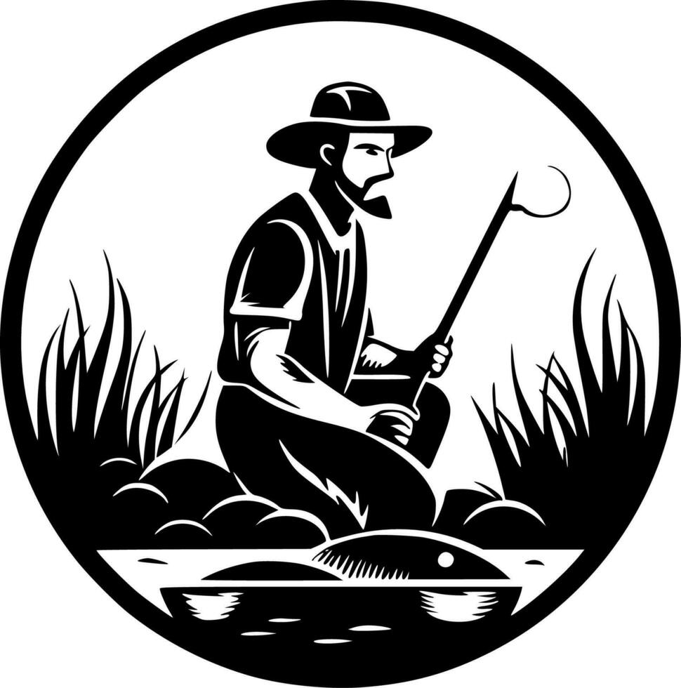 pesca, minimalista e semplice silhouette - vettore illustrazione