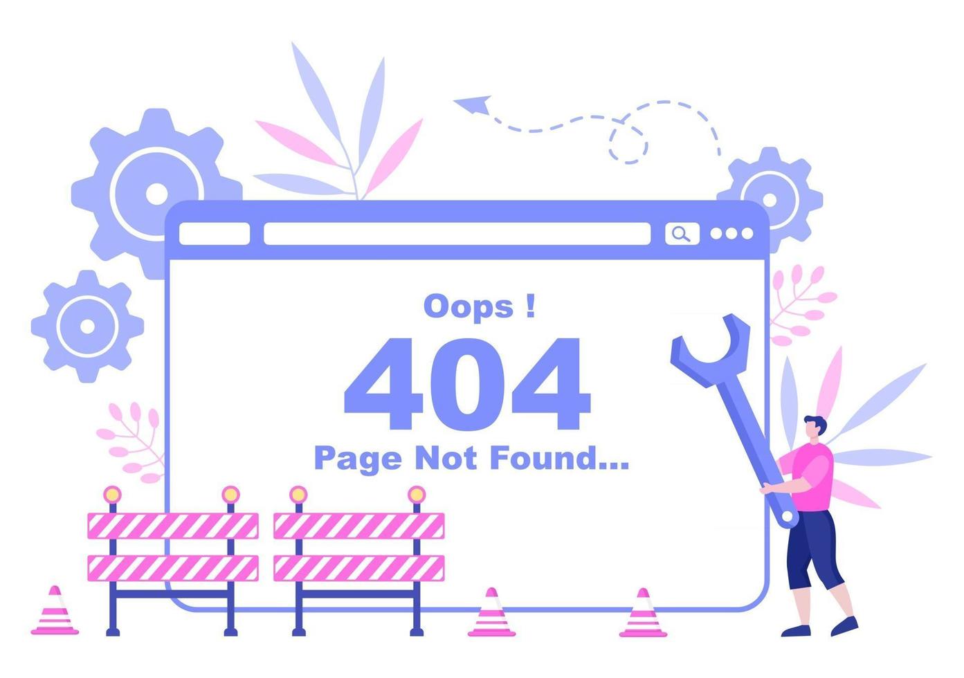 Errore 404 e pagina non trovata illustrazione vettoriale