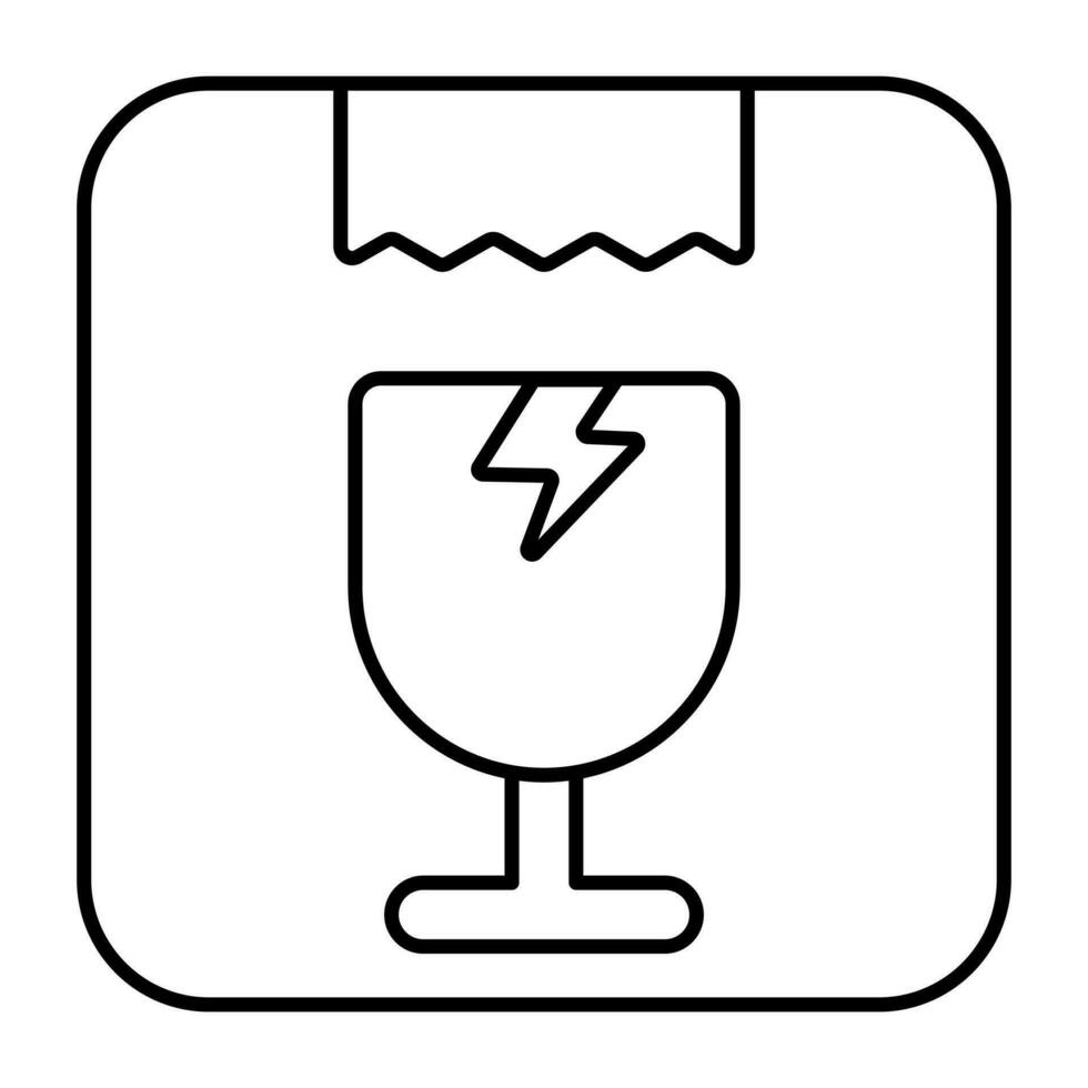 modificabile icona di fragile pacco vettore