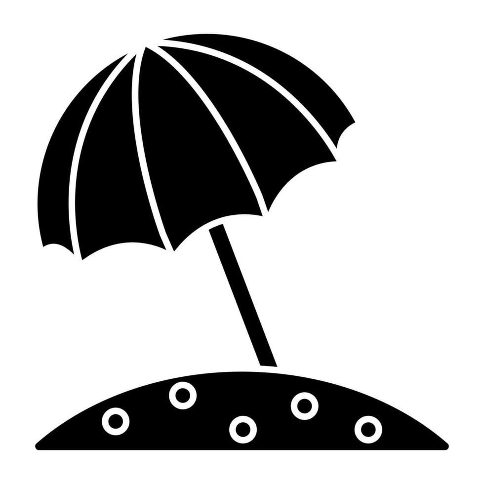un' solido design icona di all'aperto ombrello vettore