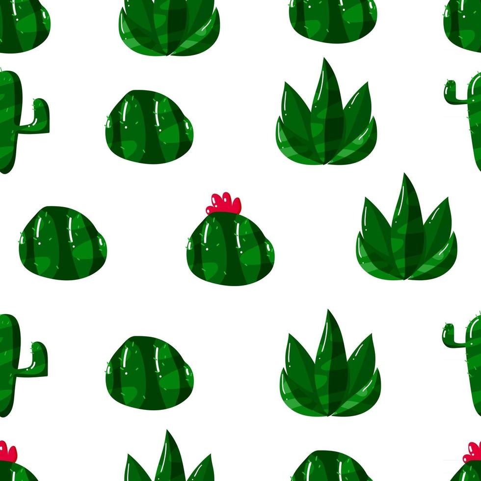 disegno senza cuciture del modello del cactus disegnato a mano piatto vettore