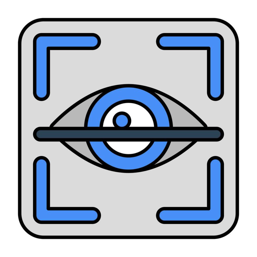 un'icona del design colorato del riconoscimento dell'iride vettore