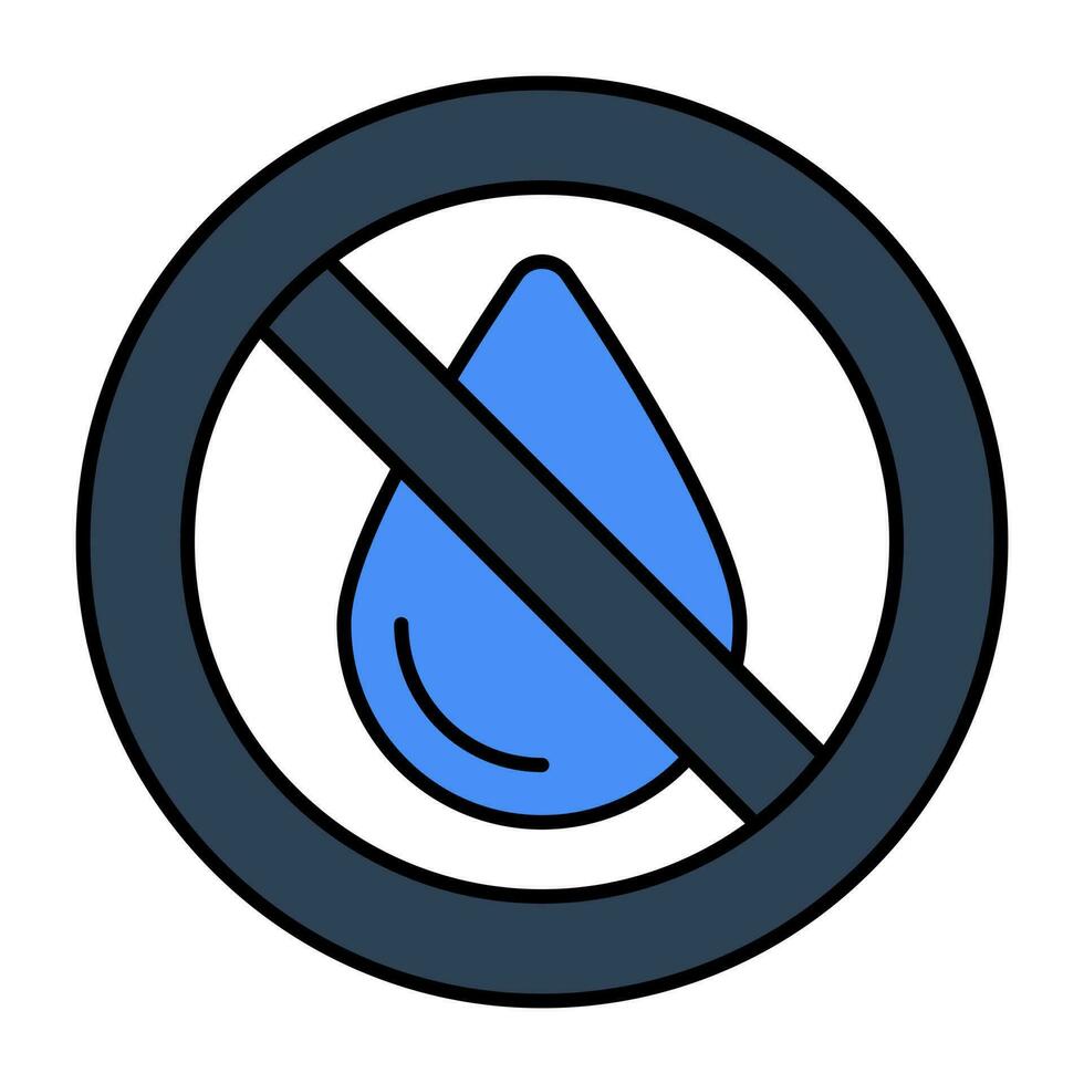 un' moderno design icona di no acqua vettore