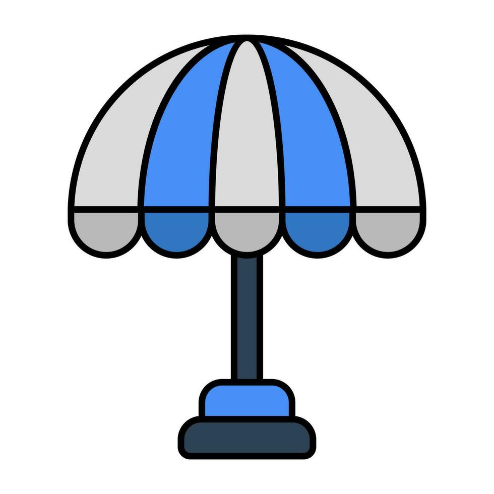 un' piatto design icona di all'aperto ombrello vettore