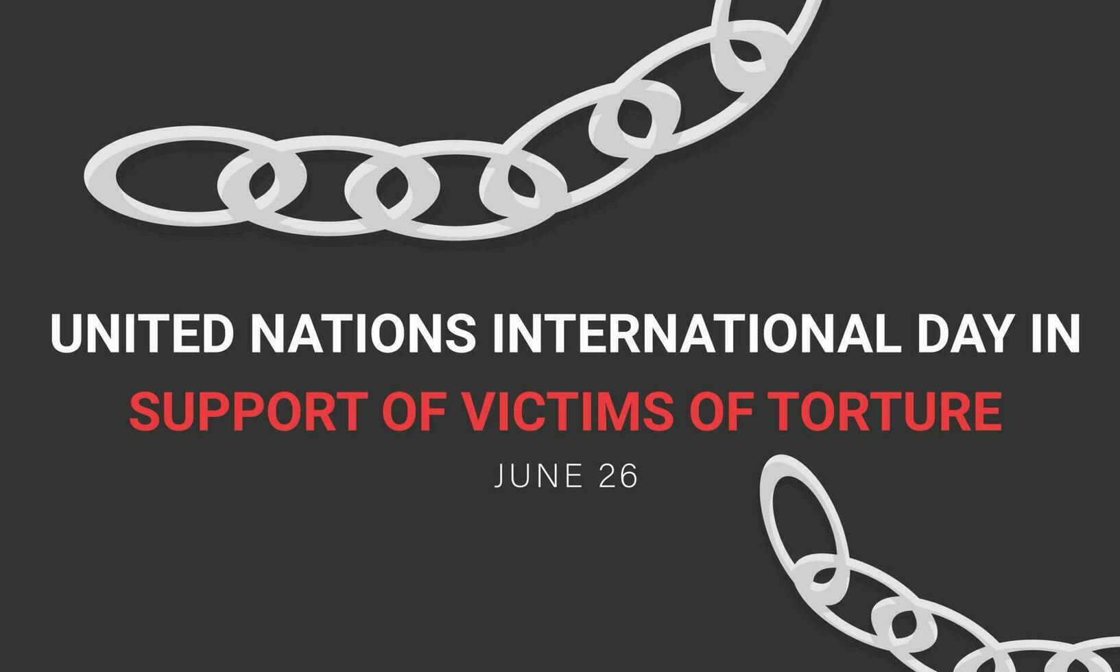 unito nazioni internazionale giorno nel supporto di vittime di tortura. sfondo, striscione, carta, manifesto, modello. vettore illustrazione.