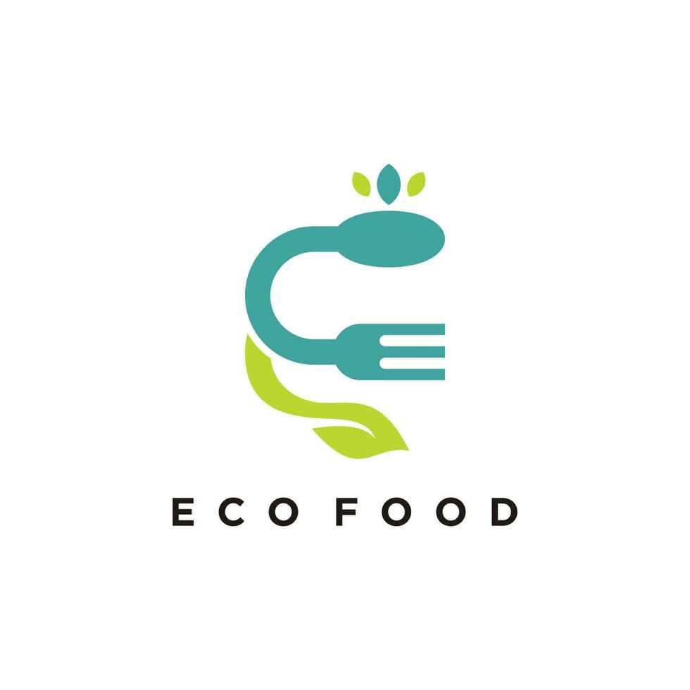 ecofood logo design con creativo unico stile premio vettore