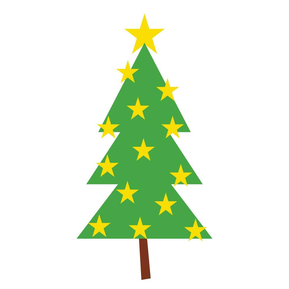 Natale albero icona. piatto illustrazione di Natale albero icona per ragnatela design. il simbolo di un' abete albero decorato con un' stella è adatto per celebrazione disegni e Natale saluti vettore