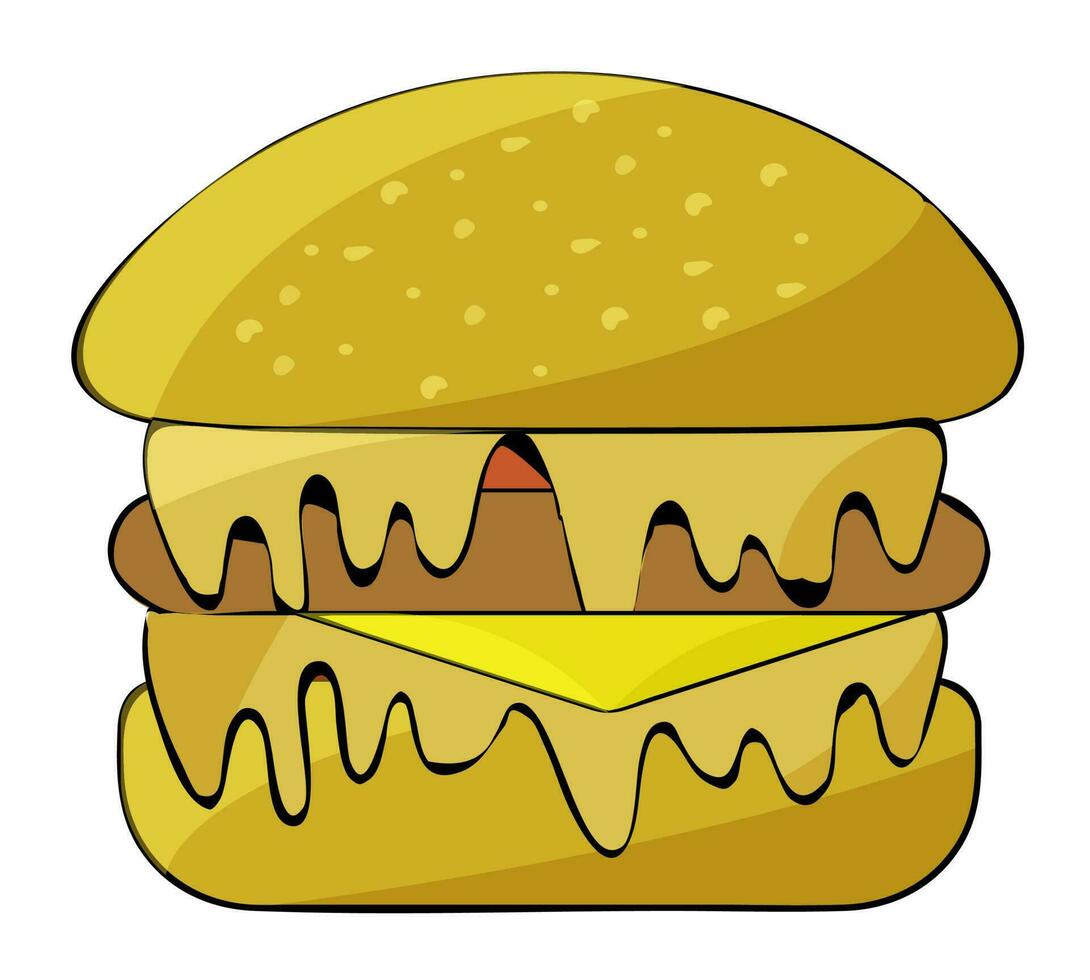 piatto stile hamburger elemento su bianca sfondo. vettore