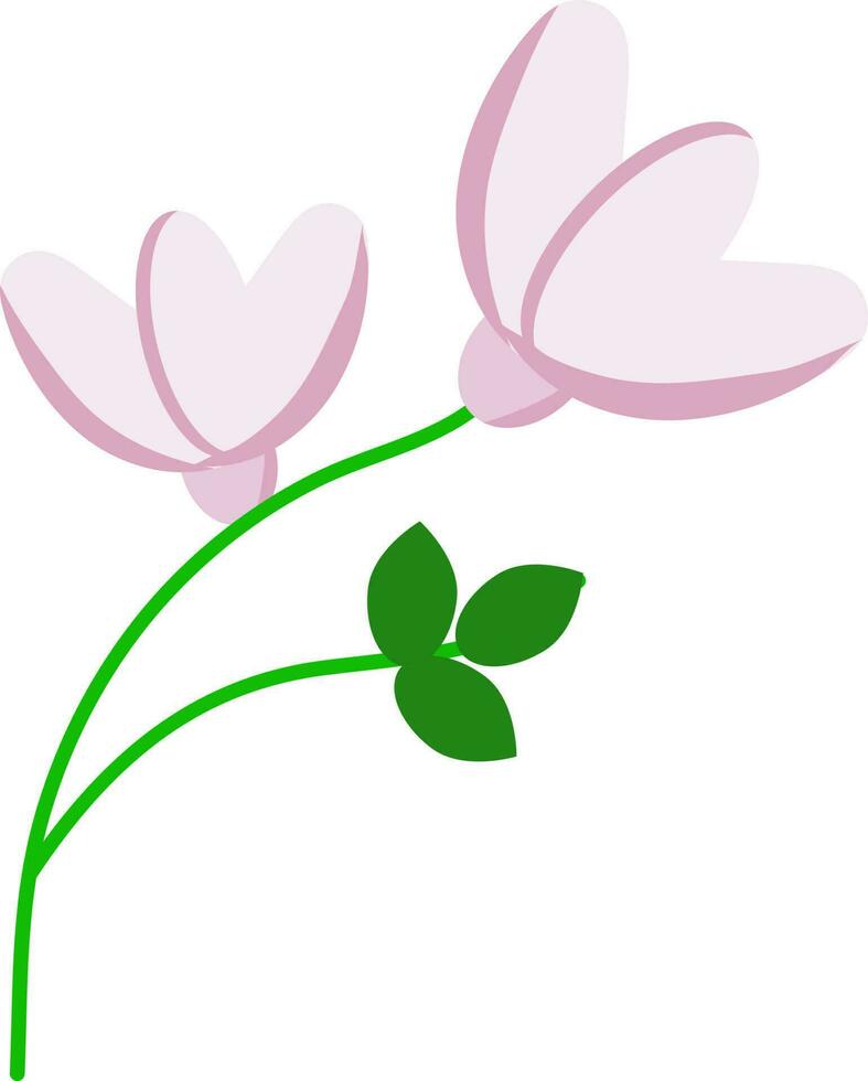 piatto stile fiore icona nel rosa e verde colore. vettore