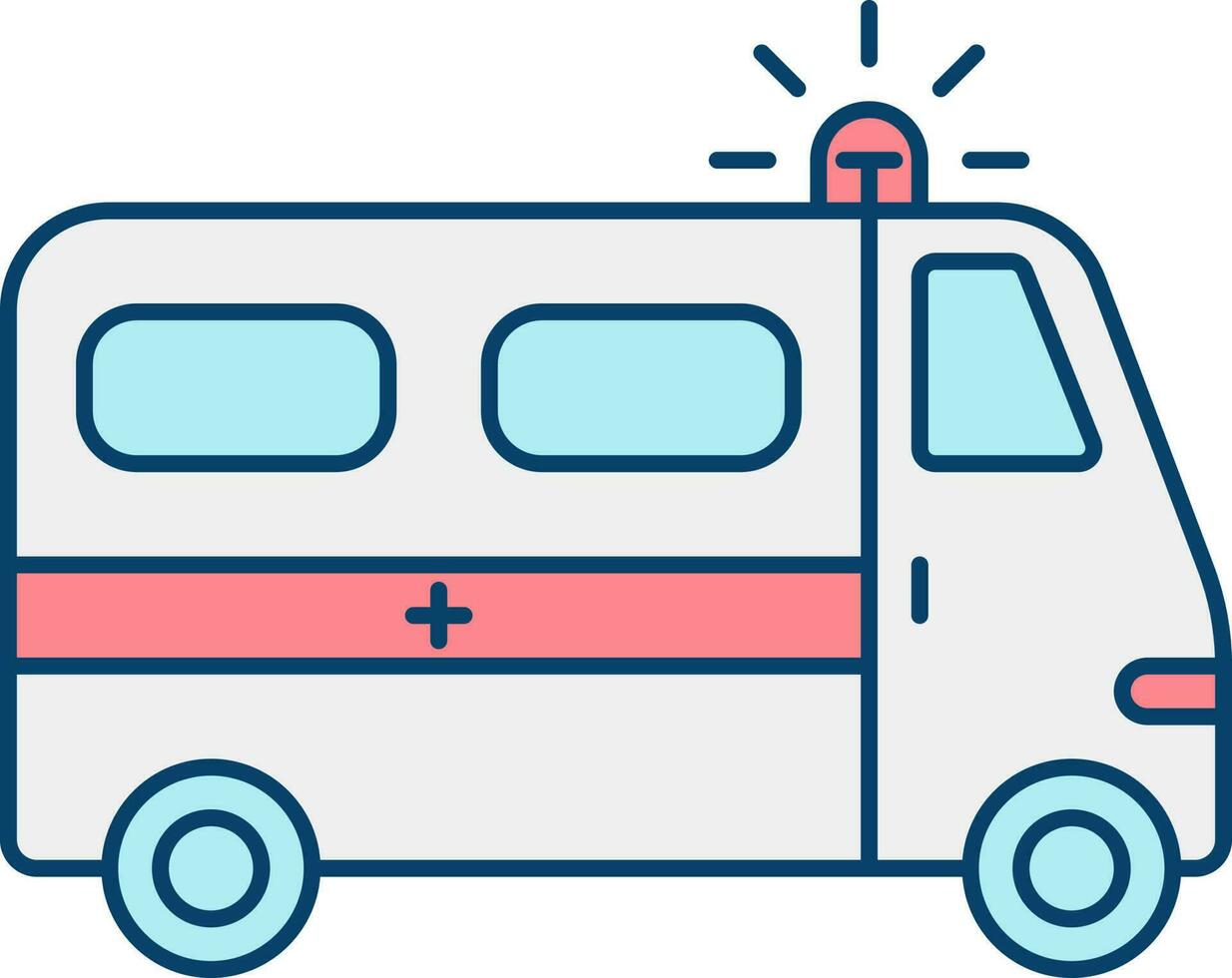 piatto stile ambulanza icona nel rosso e blu colore. vettore