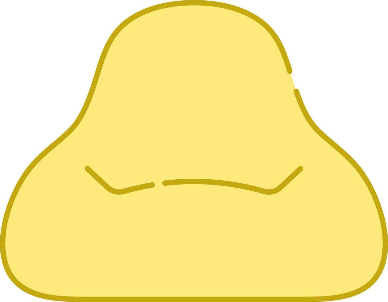 giallo gonfiabile divano icona o simbolo. vettore