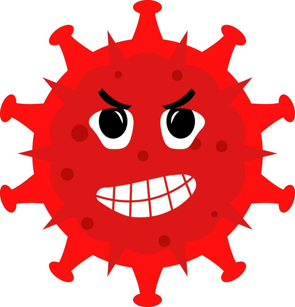 rosso illustrazione di pauroso virus cartone animato icona. vettore