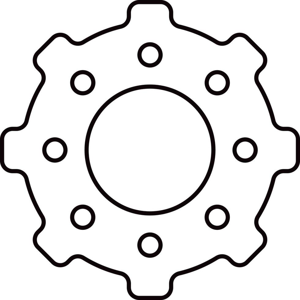 ruota dentata o ambientazione icona nel linea arte. vettore