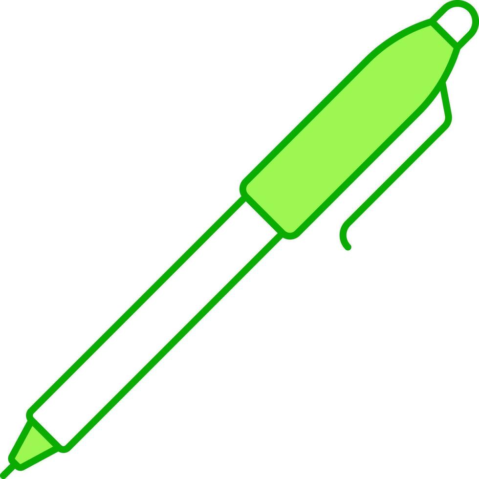 isolato penna icona nel verde e bianca colore. vettore