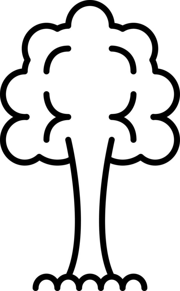 nero lineare stile albero icona o simbolo. vettore