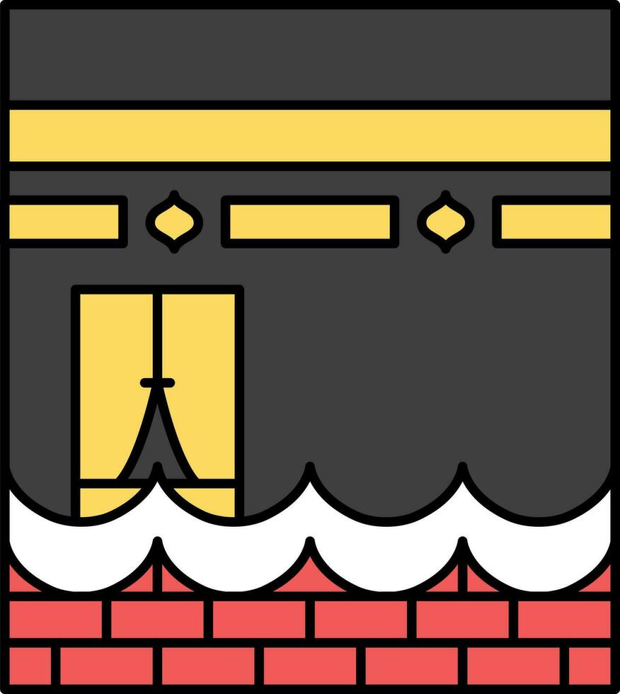 piatto illustrazione di kaaba icona o simbolo. vettore