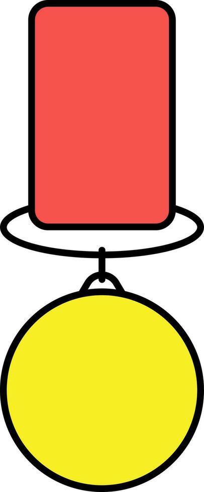 medaglia icona nel rosso e giallo colore. vettore