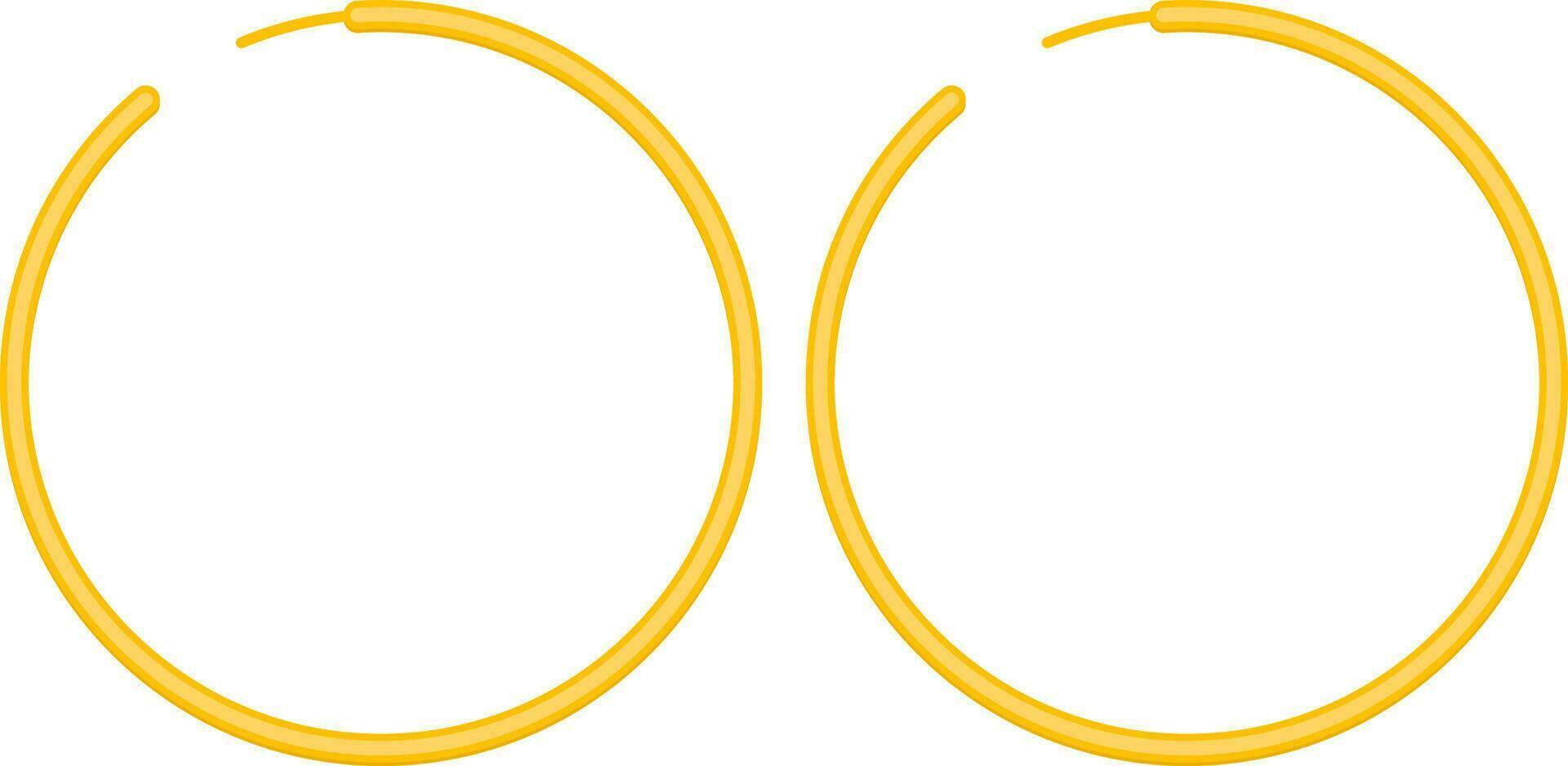 piatto illustrazione di d'oro cerchio orecchini icona. vettore