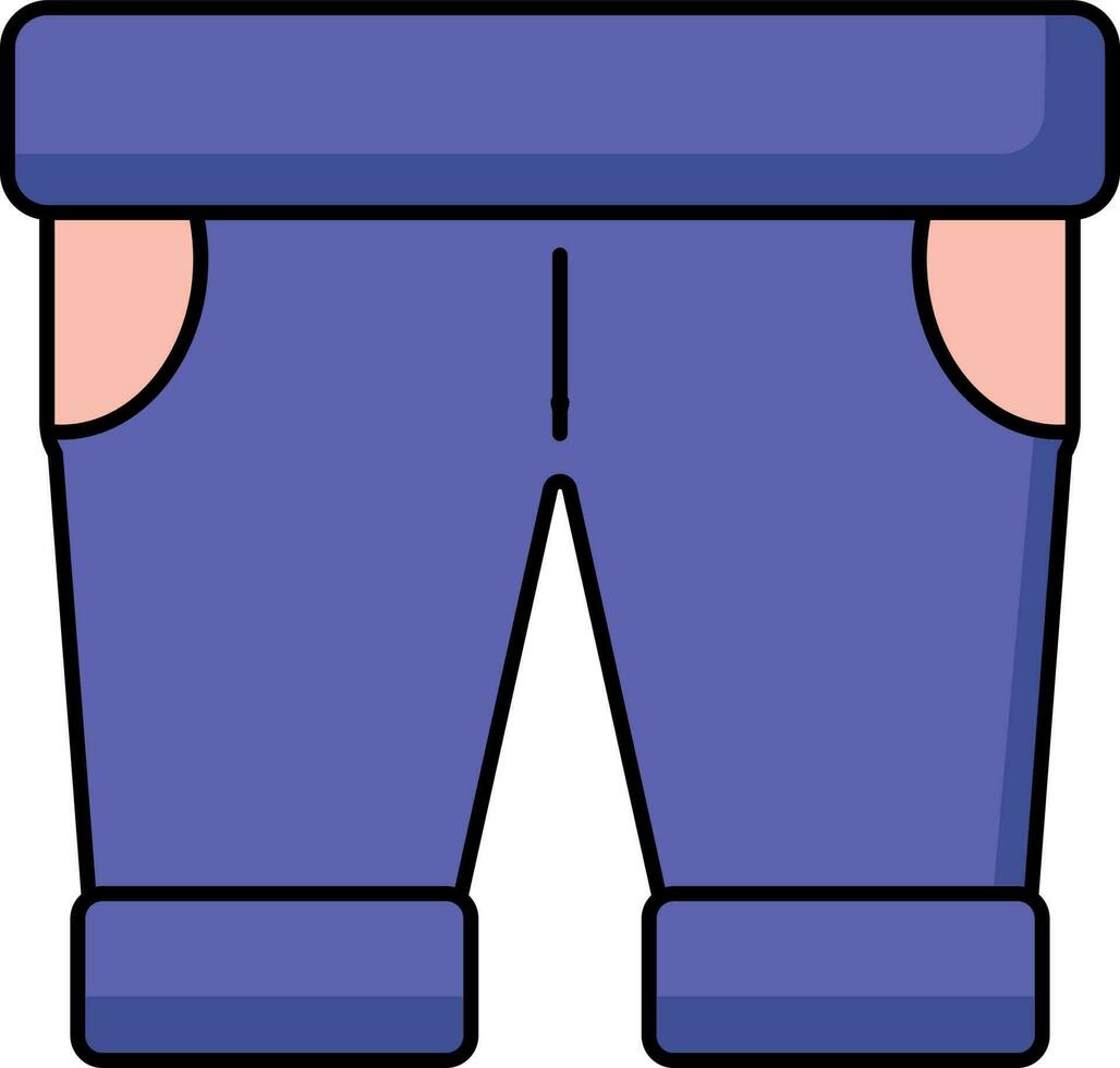 piatto stile pantaloncini icona nel Marina Militare blu e rosa colore. vettore