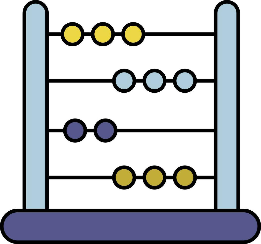 giallo e blu abaco icona nel piatto stile. vettore