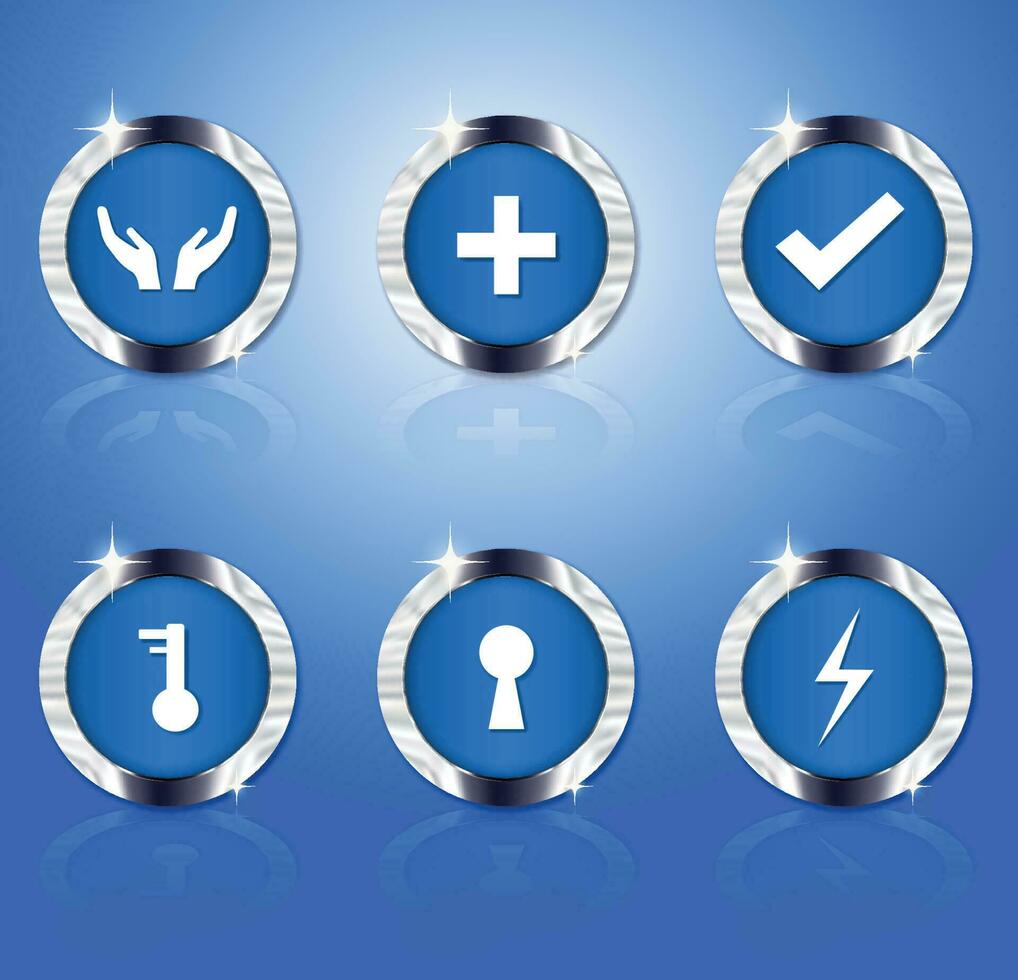 realistico blu cristallo bicchiere metallo scudo includere sicurezza e protezione simbolo isolato su un' pendenza sfondo. vettore