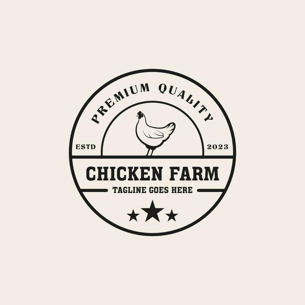 creativo Vintage ▾ pollo azienda agricola logo design concetto illustrazione idea vettore