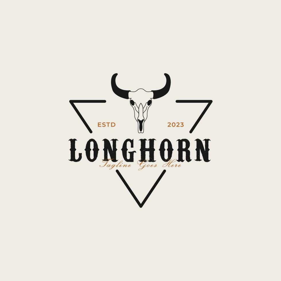 creativo Vintage ▾ Texas Longhorn nazione occidentale logo design concetto illustrazione idea vettore