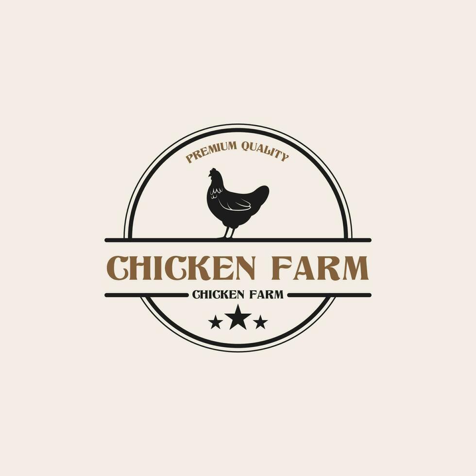 creativo Vintage ▾ pollo azienda agricola logo design concetto illustrazione idea vettore