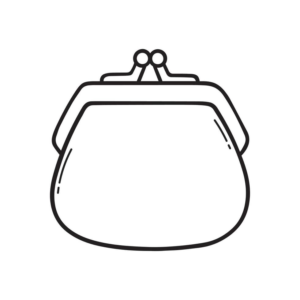 Vintage ▾ portafoglio scarabocchio. vettore illustrazione isolato su bianca sfondo.