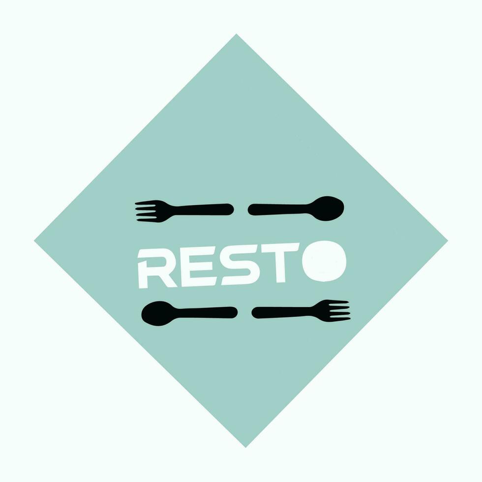 logo ristorante con cucchiaio vettore