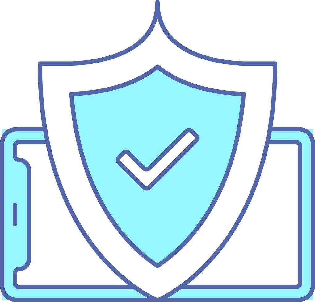 approvare mobile sicurezza icona nel blu e bianca colore. vettore