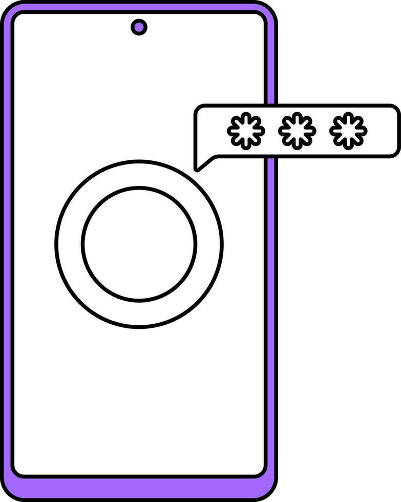 viola e bianca colore in linea bancario parola d'ordine icona nel smartphone. vettore