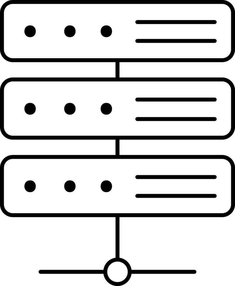 isolato server icona nel nero linea arte. vettore