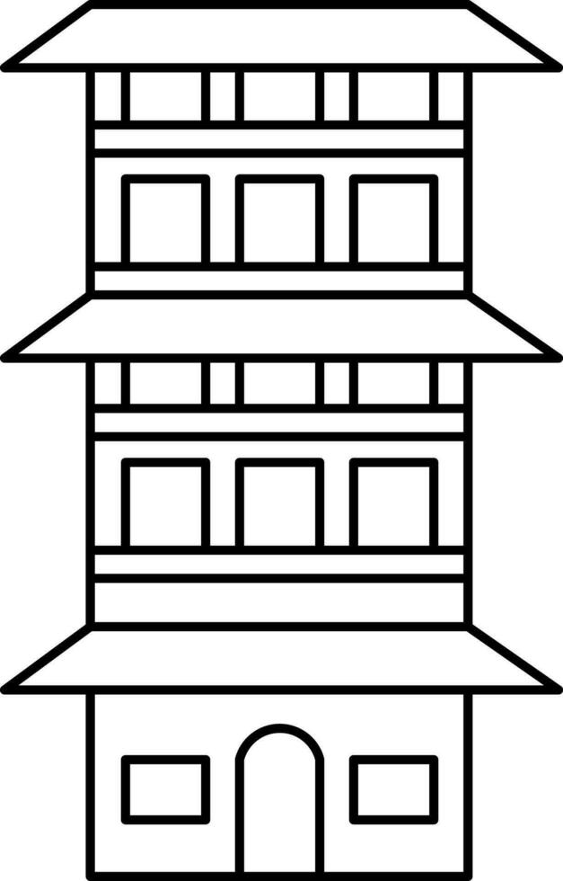 edificio icona nel nero schema. vettore