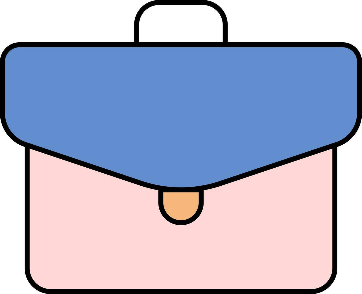 piatto stile borsetta icona nel blu e rosa colore. vettore