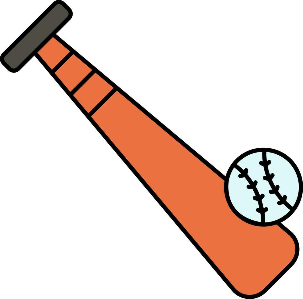 baseball pipistrello e palla icona nel arancia e blu colore. vettore