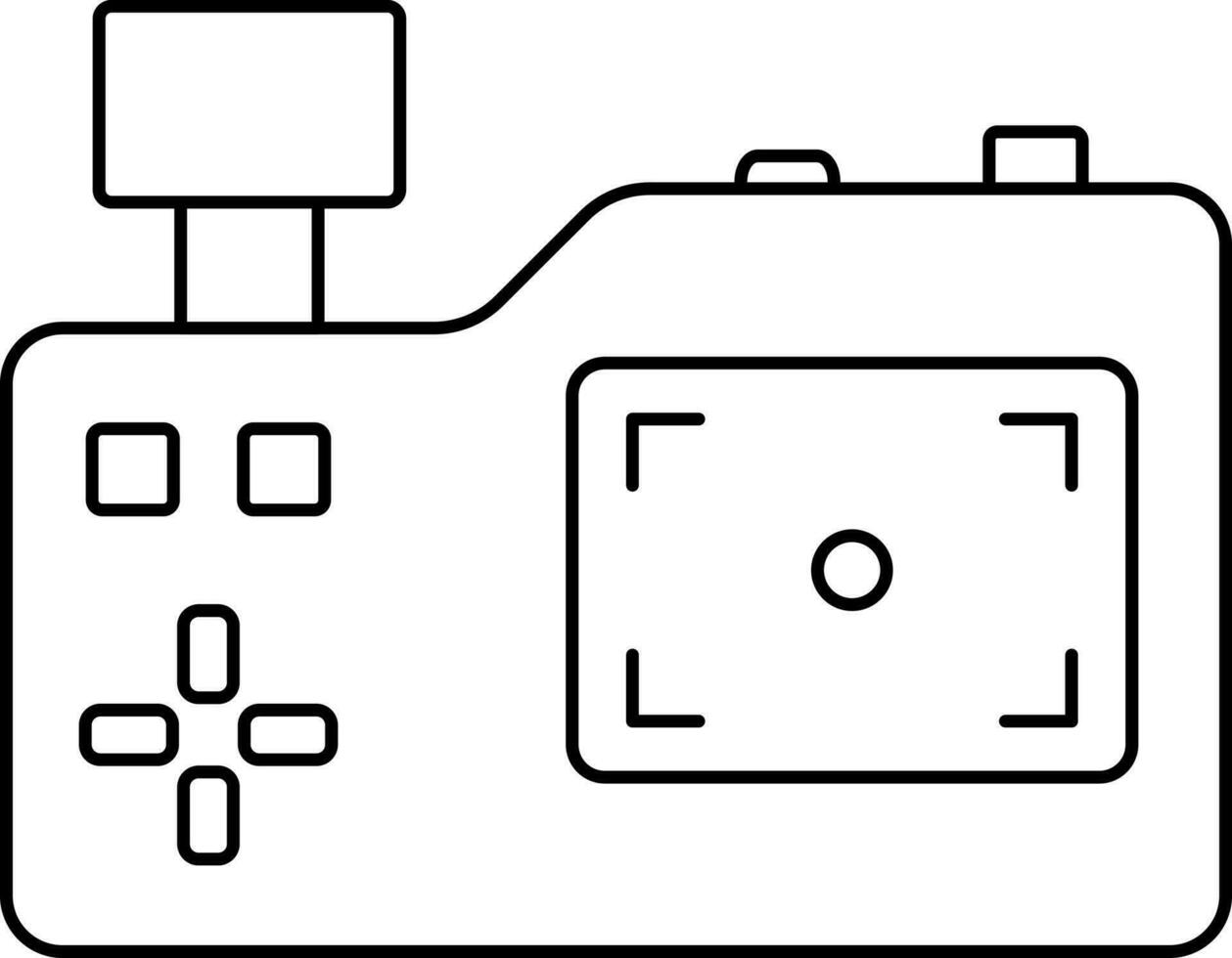 telecamera icona nel nero linea arte. vettore