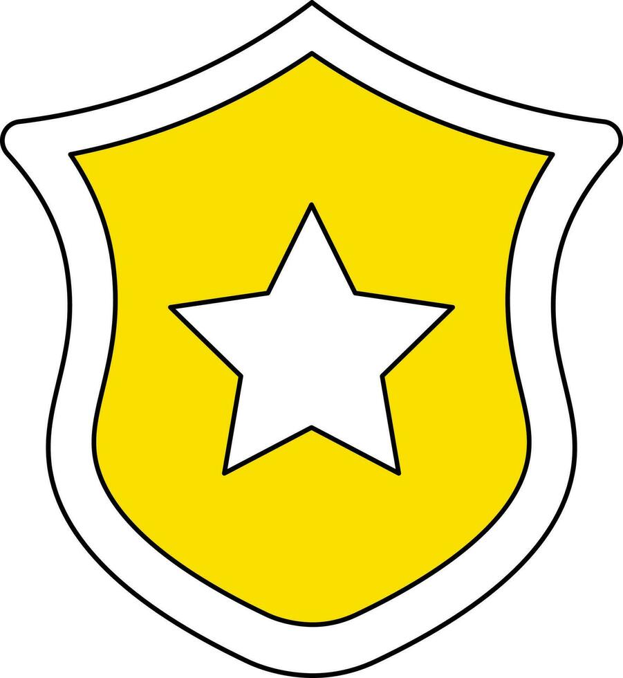 bianca e giallo stella scudo icona o simbolo. vettore