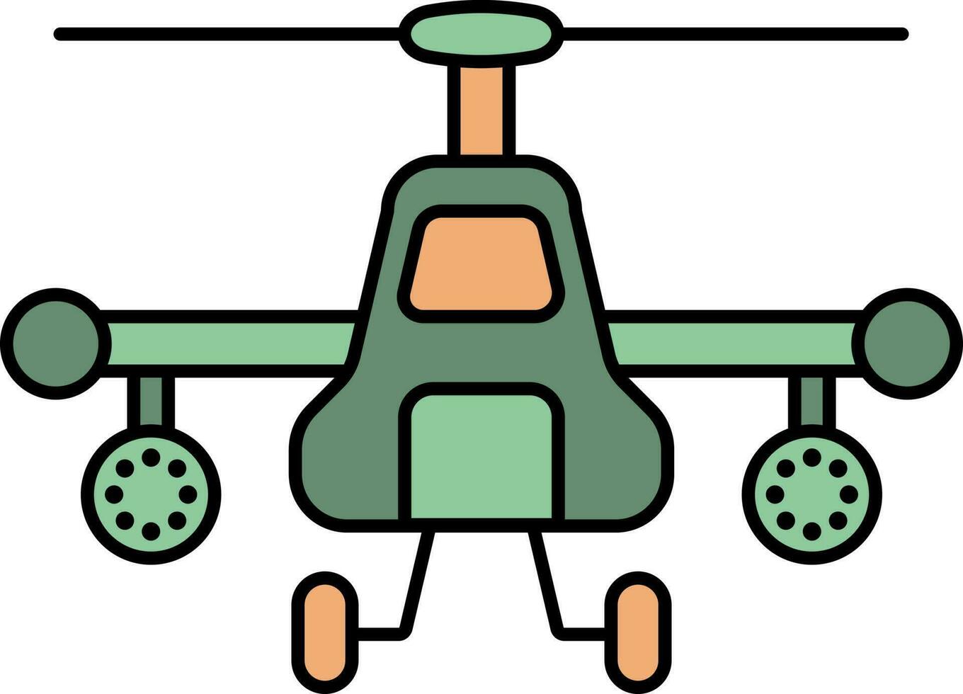 combattere elicottero icona nel verde e arancia colore. vettore