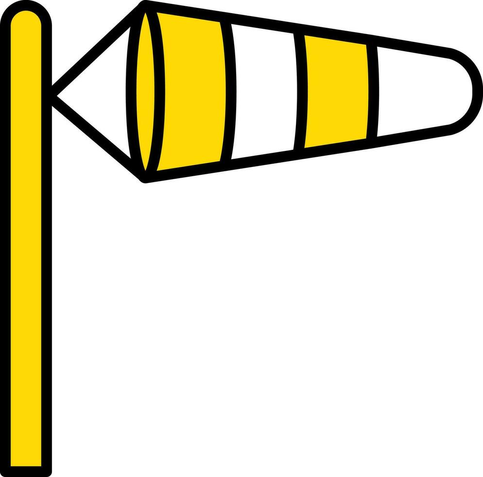 illustrazione di manica a vento icona nel bianca e giallo colore. vettore