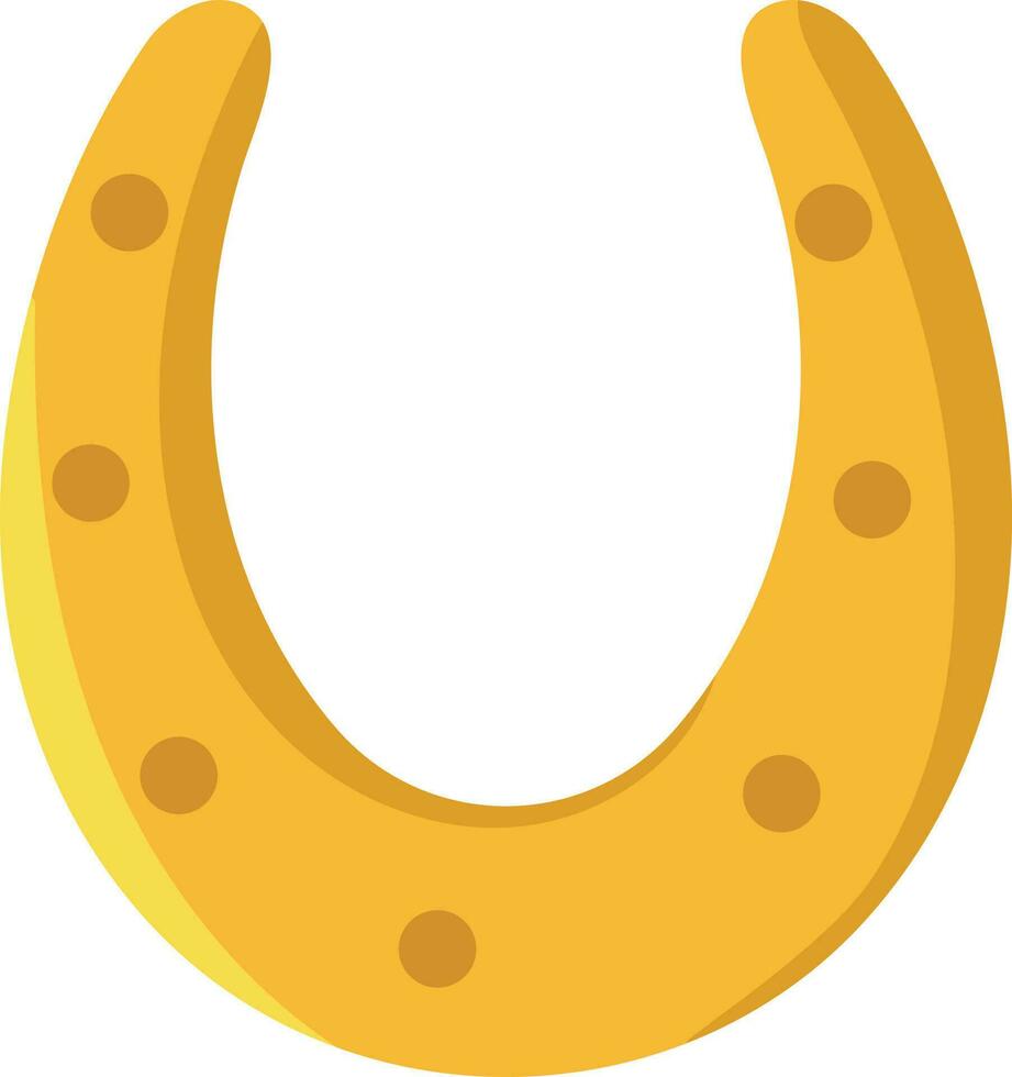 giallo ferro di cavallo icona nel piatto stile. vettore