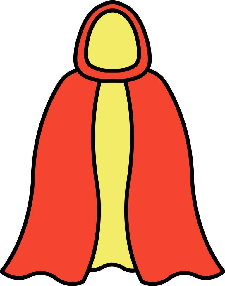 capo o mantello icona nel rosso e giallo colore. vettore