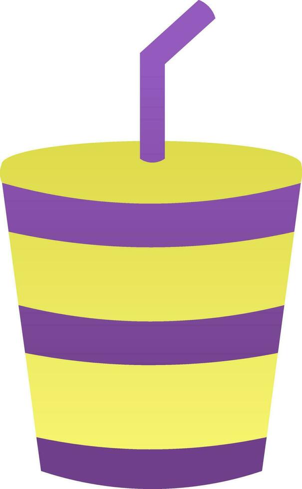 monouso tazza con cannuccia icona nel viola e verde colore. vettore