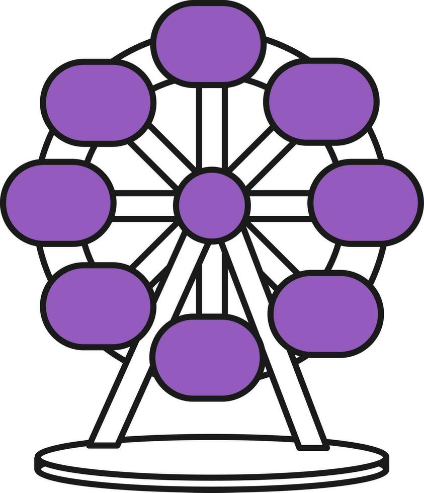 Ferris ruota icona nel viola e bianca colore. vettore
