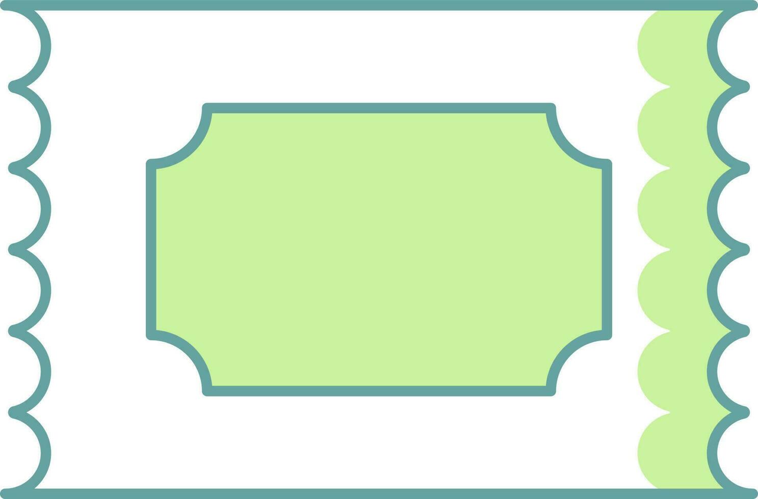 illustrazione di biglietto icona nel verde e bianca colore. vettore
