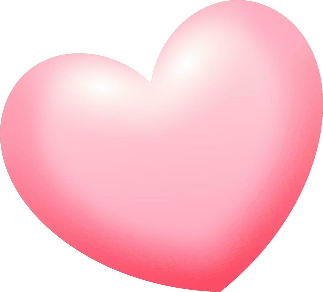 lucido rosa cuore elemento su bianca sfondo. vettore