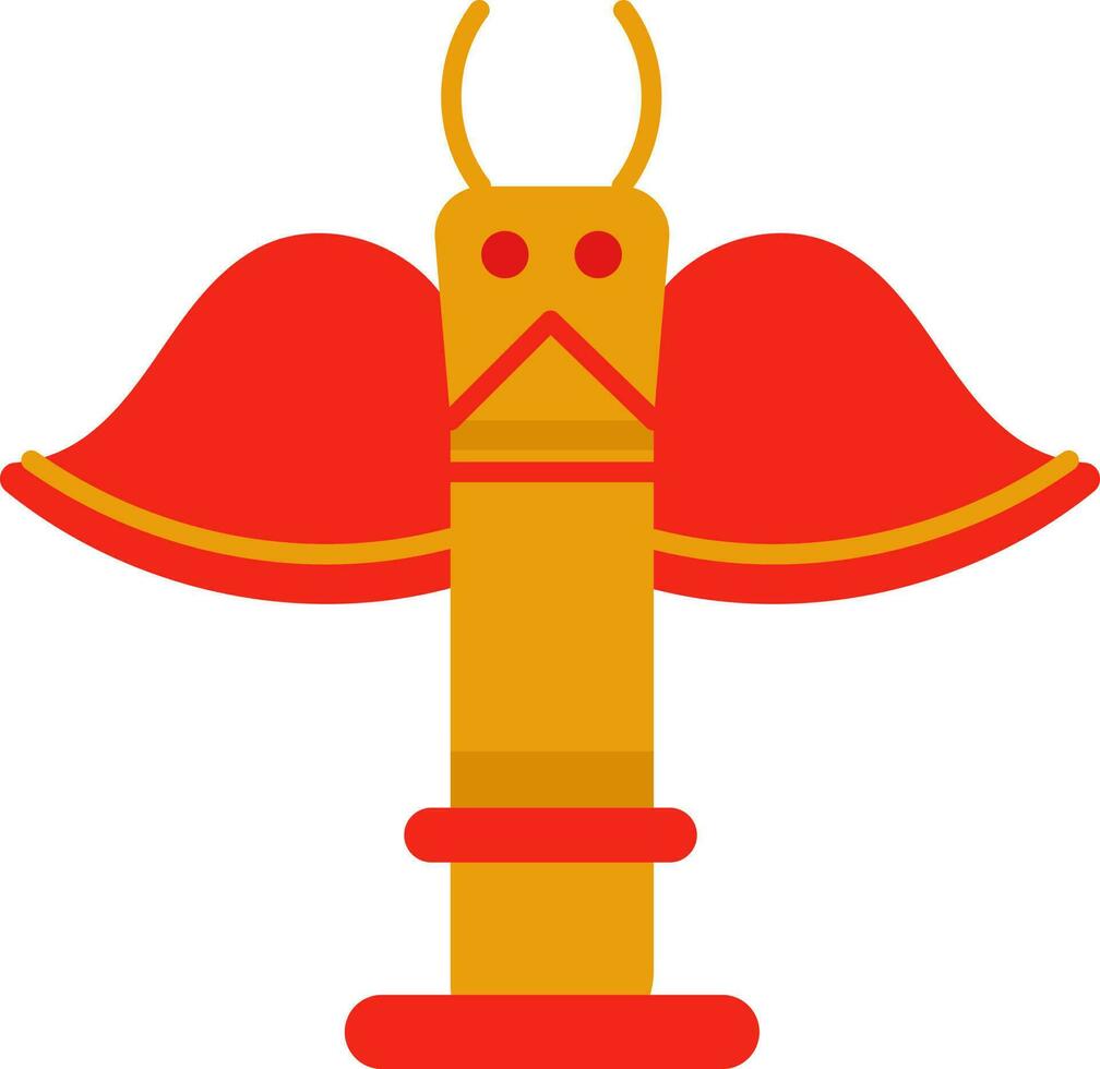 giallo e rosso totem icona o simbolo. vettore